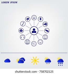 technology web icons set