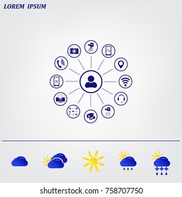 technology web icons set