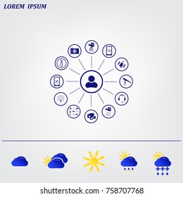 technology web icons set