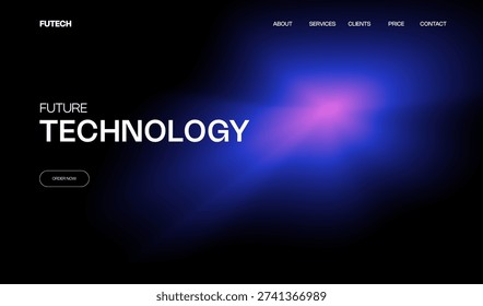Technology web page background and abstract design mockup with graphic elements. Ui site banner and landing for ai, finance or big data business. 