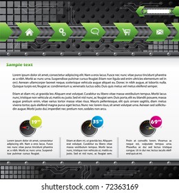 Technology web template design with gadgets