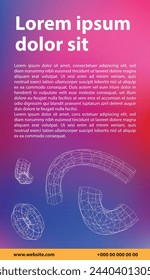Technology web vertical banner. Internet website banner. Illustration of modern technology web banner. Web site modern innovation wireframe banner
