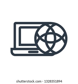 Technology website and laptop icon suitable for info graphics websites and print media and interfaces Line vector icons