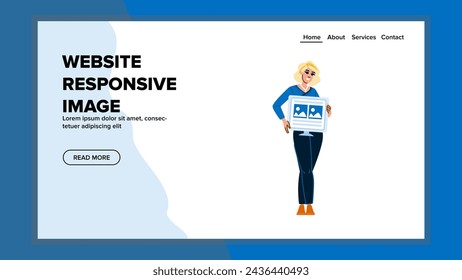 technology website responsive image vector. platform site, mockup app, template development technology website responsive image web flat cartoon illustration