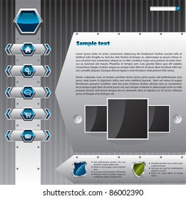 Technology website template with cool button is silver and blue color combination