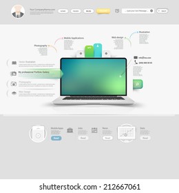 Technology website template with icons