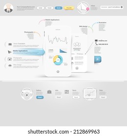 Technology website template with icons