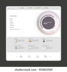 Technology Website Template Vector Eps10, Modern Web Design with flat UI elements and abstract header. Ideal for Business layout. 