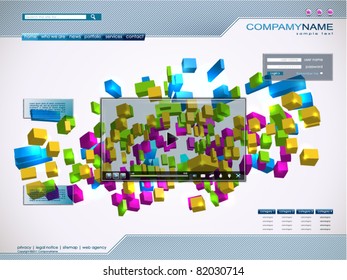 Technology website template. Vector Illustration. EPS10
