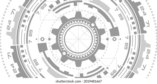 Technology white background.Hud Futuristic .Technologies of the future.Cogwheel Vector illustration.