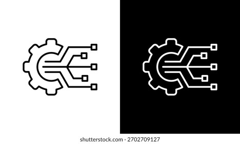 Diseño de conjunto de iconos blancos de Tecnología