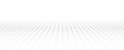 Technology Wireframe Landscape. Vector Perspective Grid. Digital Space. Mesh On A White Background.