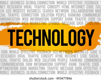 TECHNOLOGY word cloud collage, business concept background