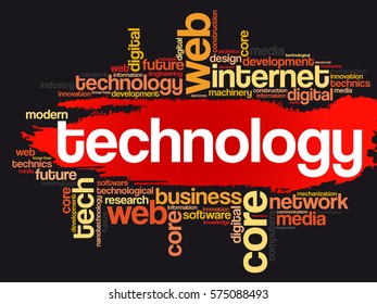 TECHNOLOGY word cloud collage, technology business concept background