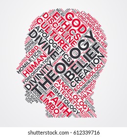 technology word cloud head typography