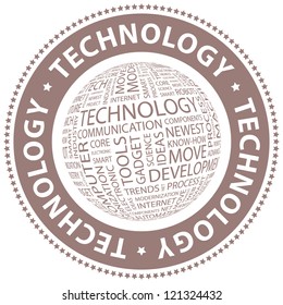 TECHNOLOGY. Word collage. Vector illustration.