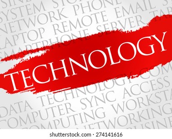Technology words cloud, business concept