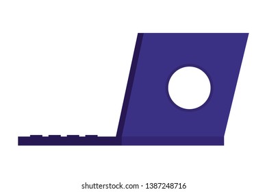 Technology work office laptop isolated