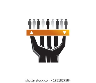 technology worker association standing upon giant black hand