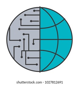 technology world globe network connection circuit