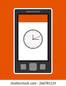 Techonology design over orange background, vector illustration