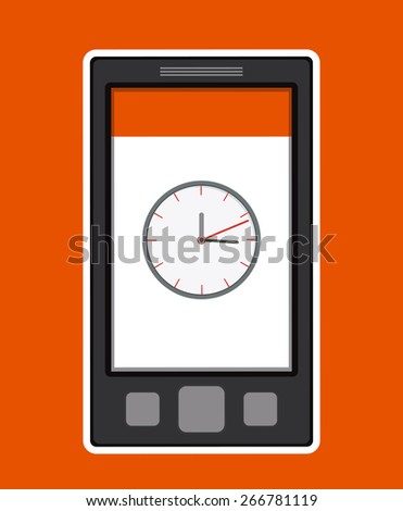 Techonology design over orange background, vector illustration