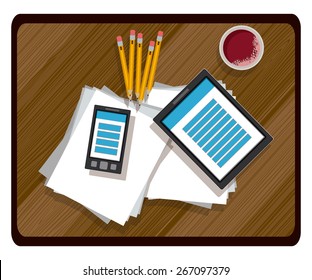 Techonology design over white background, vector illustration