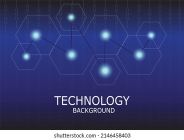 Techonology on blue background, Abstract internet network connection design, hi-tech communication concept, Digital telecom tecnology data concept, Vector abstract futuristic on dark blue color backgr