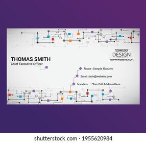 Techonology style flat and modern email signature design