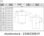 TechPack Layout Template of T-shirt