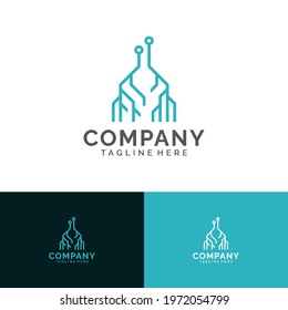 Tech-root futuristic modern logo design