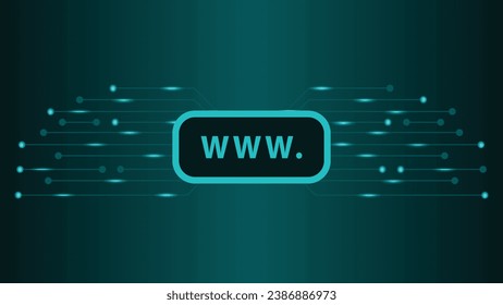 Tech-savvy domain hosting background adorned with www icons and digital elements. This composition exudes a sense of digital connectivity and online presence.