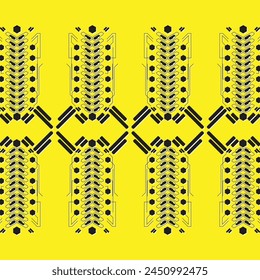 techwear for cyberpunk scifi gaming fabric textile seamless pattern sticker template with collection set, 2d vector illustration rendering
