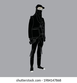 techwear police vector human artowork