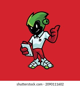 Techy Alien Mascot Cartoon Character