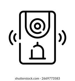 A techy linear icon of wireless smart bell