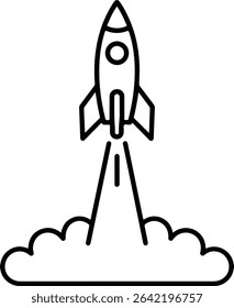A techy rocket icon symbolizing growth and innovation—perfect for startups and software companies.