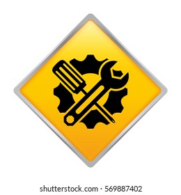 tecnical repair service emblem icon image, vector illustration