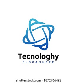 Tecnologhy Modern Logo Design Vector Images Illustration Stock