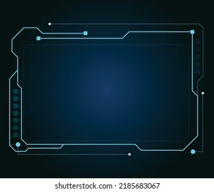 Tecnology Frame Line Blue Background.