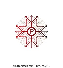 Tecnology icon template , vector logo for business corporate ,elements, illustration