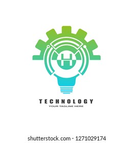 Tecnology icon template , vector logo for business corporate ,elements, illustration