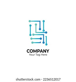 Tecnology Logo Design Vector Illustration