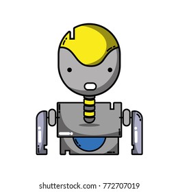 tecnology robot face with chest design