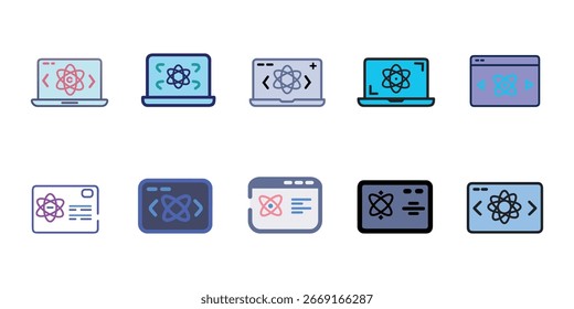 Tecnology Vector Icon Set Template Illustration