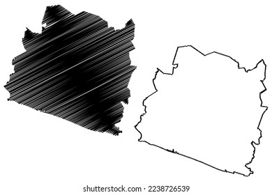 Tecpan municipality (Free and Sovereign State of Guerrero, Mexico, United Mexican States) map vector illustration, scribble sketch Tecpán de Galeana map