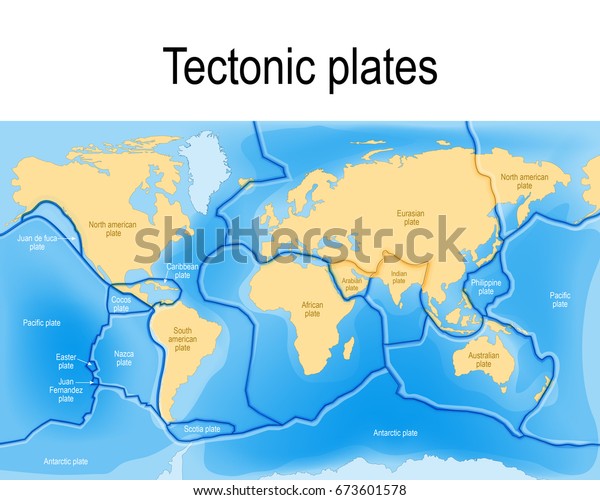 weltkarte platten Tektonische Platten Weltkarte Mit Grossen Und Stock Vektorgrafik Lizenzfrei 673601578 weltkarte platten