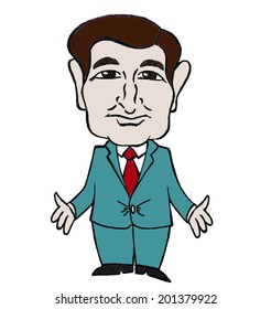 Ted Cruz Political Cartoon Vector Drawing