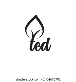 ted Letter with tree logo vector