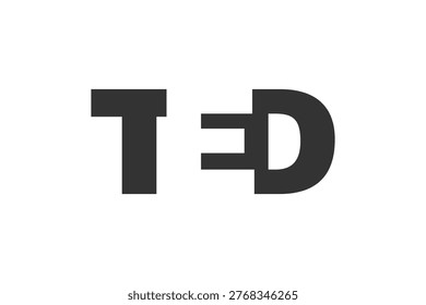 TED logo design. Initial letter T E D bold font style for tech startups, consulting, corporate branding. Creative company name, headlines typography identity, trendy logotype. Vector illustration.